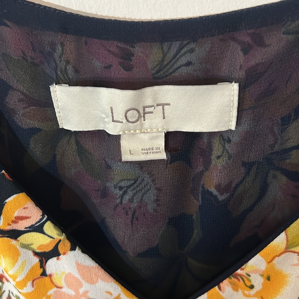 Loft Women's Floral Crepe Loose Spaghetti Strap Tank Top - Picture 4 of 5